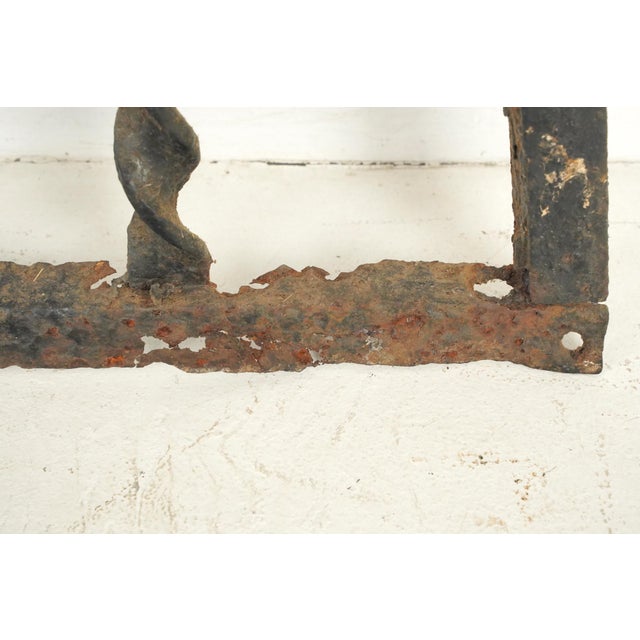 Metal Antique Gothic Wrought Iron Window Grille Transom For Sale - Image 7 of 10