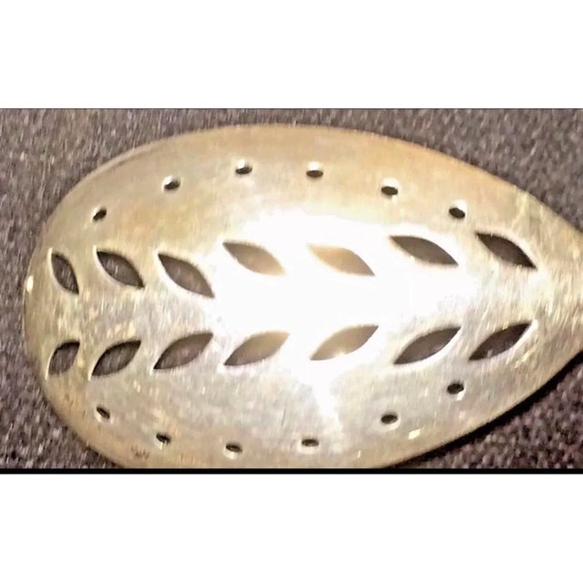 Antique Frank M. Whiting Sterling Silver Olive Spoon Pickle Fork Cane Pattern circa 1900 Unique Americana Twist...