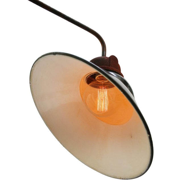 1930s Vintage Industrial French Black Enamel Sconce For Sale - Image 5 of 7