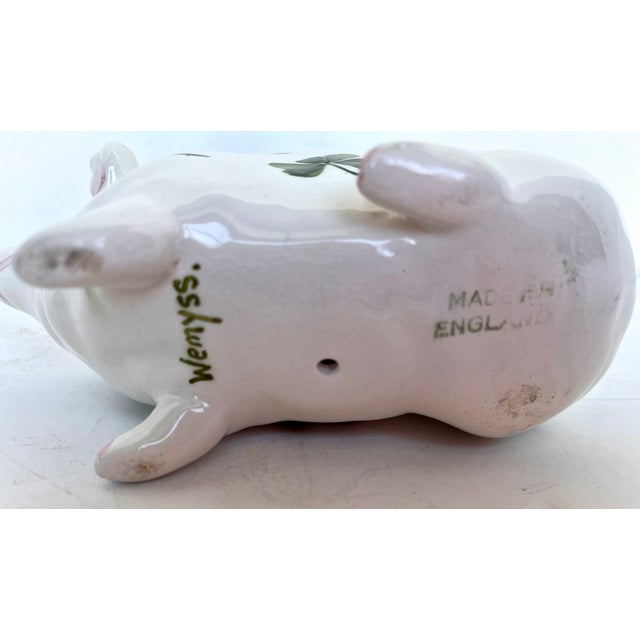 Vintage Wemyss Hand Painted Clover Covered Ceramic Pig For Sale - Image 9 of 9