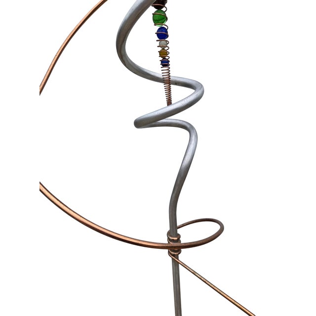 1990s 1990s Post-Modern Memphis Style Torchier Floor Lamp Sculptural Design Copper Aluminum For Sale - Image 5 of 18