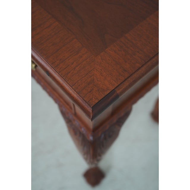 Baker Walnut Chippendale Sofa Console Table | Chairish