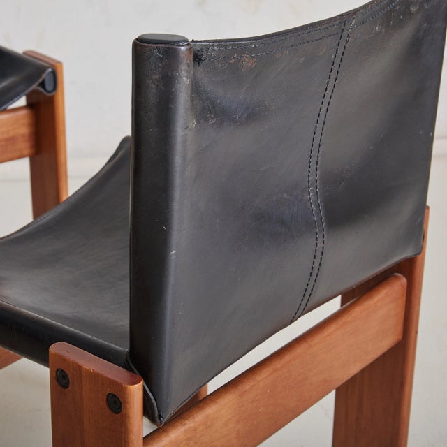 1970s Italian 'Monk' Chair in Black Leather by Afra & Tobia Scarpa, 1974 For Sale - Image 5 of 14