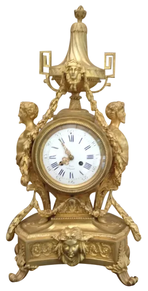 Gilt Bronze French Clock, 1880s