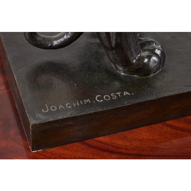 Figurative Signed, Cast Bronze Tiger, circa 1920 For Sale - Image 3 of 7