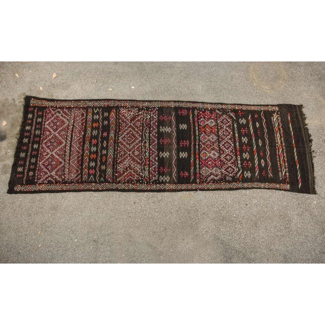 Black 1950s Vintage Moroccan African Tuareg Black Runner-5‚Ä? ?ó 15‚Ä?5‚& For Sale - Image 8 of 8