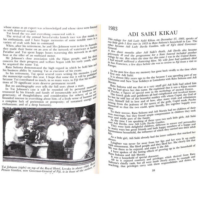 Paper "Mainly About Fiji: Selected Writings, Broadcasts, and Speeches 1930-1987" Usher, Len (Inscribed) For Sale - Image 7 of 7