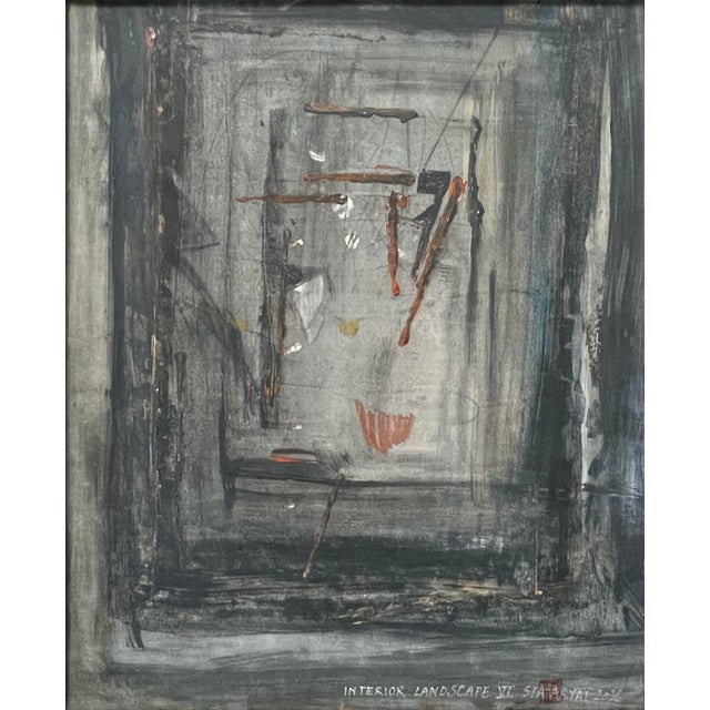 6319-6 This one-of-a-kind abstract surreal artwork explores depth, movement, and quiet intensity through layered shades of...