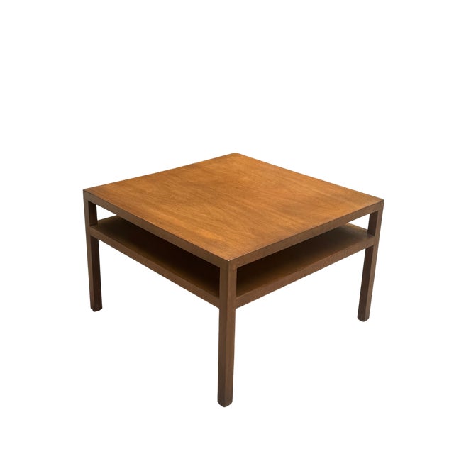 John Widdicomb Mid-Century John Widdicomb Walnut Square Cocktail Table With Open Shelf For Sale - Image 4 of 18