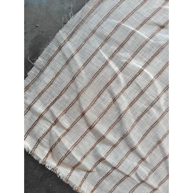 This did not get used for curtains in a recent decorating project. While the stripes run horizontally off the bolt, it is...