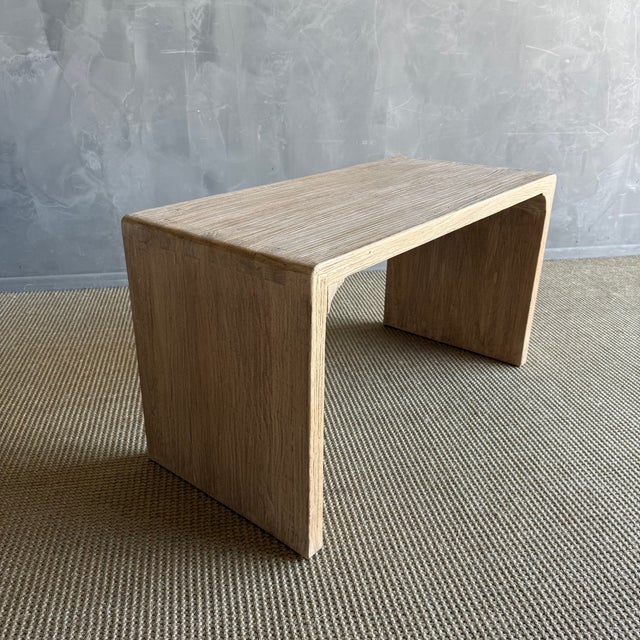 Reclaimed Waterfall Table 38" 18' D x 38" W x 21.25"H Inside : 18"D x 35"W x 19.75"H 1.5" Thick A vintage reclaimed elm...