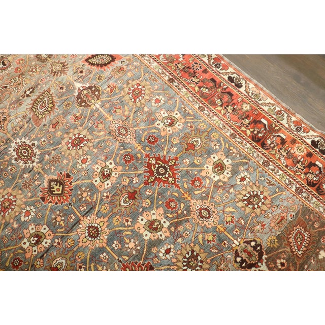 Persian Antique Bidjar Floral Palmette Rug no. j5331 For Sale - Image 3 of 12