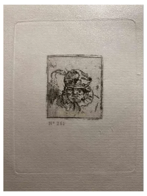 After Rembrandt, Self-Portrait in a Fur Cap, Etching, 19th Century