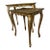 Vintage Italian Gilt Painted Wood Nesting Tables With Etched Floral Tops, Set of 2 | Made in Italy For Sale