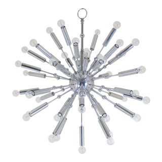 Italian Sputnik Chandelier in Nickel For Sale