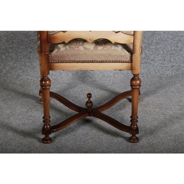 Vintage Baroque Style Armchair in Walnut, 1940 For Sale - Image 4 of 18