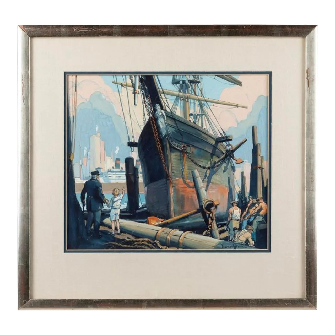 Joe Duncan Gleason (1881 - 1959) “Vale” Watercolor and Gouache / Paper ...