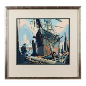 Joe Duncan Gleason (1881 - 1959) “Vale” Watercolor and Gouache / Paper. Signed Lower Right