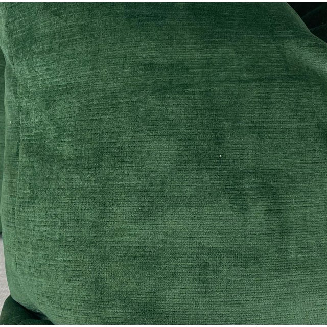 Transitional Emerald Green Linen Velvet 22" Pillows-A Pair For Sale - Image 3 of 3