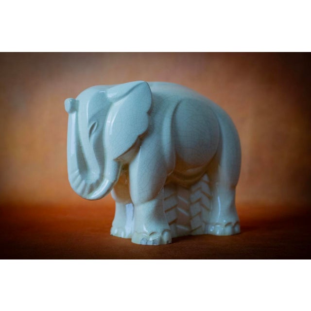 Ceramic Charles Lemanceau, Crackled Earthenware Elephant, 1930, Earthenware For Sale - Image 7 of 13