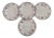 1990's Mid-Century Modern Dansk Tivoli Belles Fleur-Gray Pattern 9" Plates - Set of 4 For Sale