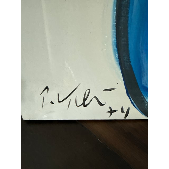 Peter Keil 1970s Peter Keil Large Scale Cubist Blue Picasso Painting For Sale - Image 4 of 6