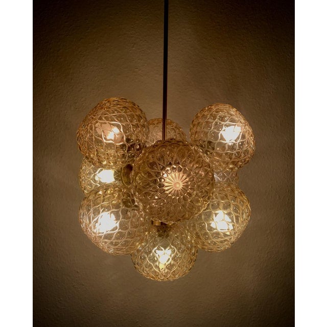 Vintage 10-Light Atomic Chandelier in Glass, 1960s For Sale - Image 4 of 9