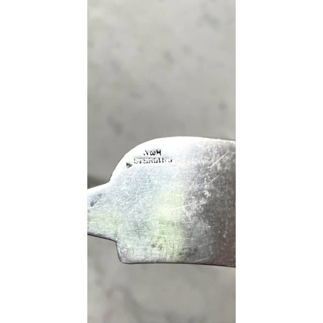 Rare elegant Wood and Hughes Sterling silver butter knives. Stamped Sterling with markings.