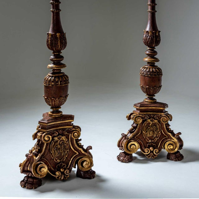 17th Century Early Baroque Altar Candlesticks, Florence, 1627, Set of 2 For Sale - Image 5 of 12