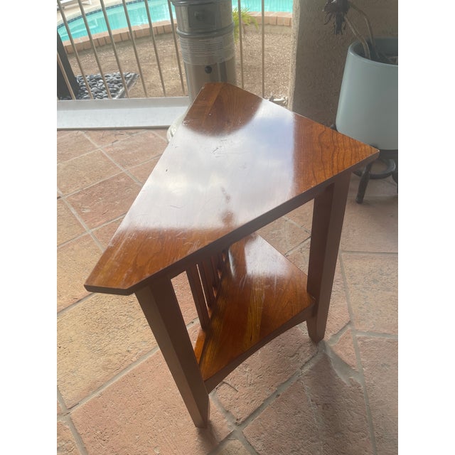 Wood Mission Style Solid Cherry Ethan Allen American Impressions Corner Tables – Pair For Sale - Image 7 of 8