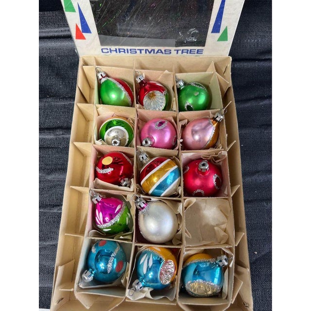 Vintage 14 Small Mercury Glass Santa Land Christmas Tree Ornaments - Poland For Sale - Image 4 of 9