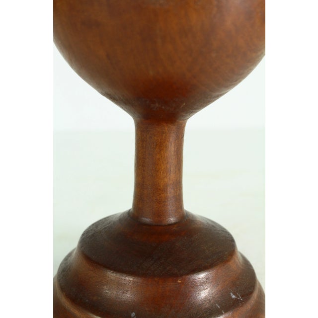 Brown Mid 19th Century Turned Wood Treen Ware Chalice, Goblet, Raised Cup For Sale - Image 8 of 13