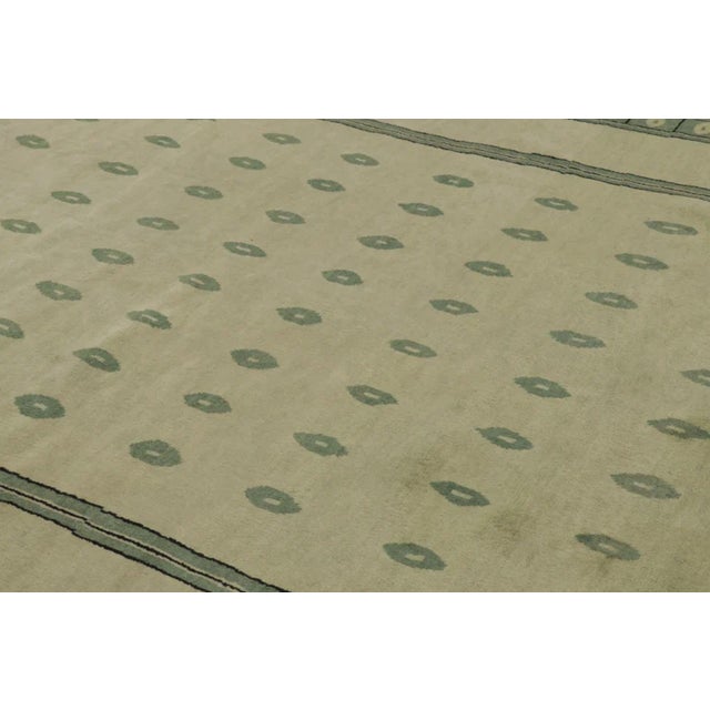 2020s Rug & Kilim’s Art Nouveau Inspired Rug With Geometric Design in Sage Green & Beige For Sale - Image 5 of 10