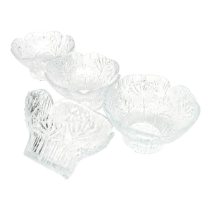 1980s Dansk Glass "Floriform" Bowls, Set of 4