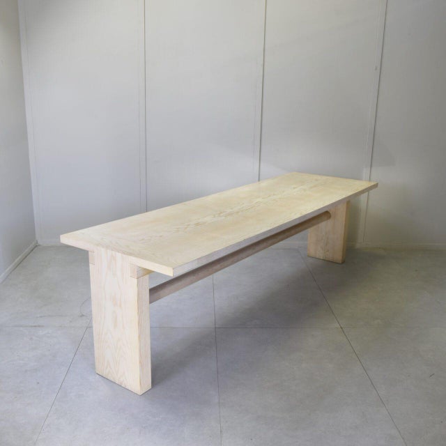 Carlo Scarpa Valmarana Dining Table in Bleached Ash by Carlo Scarpa for Simon International, 1974 For Sale - Image 4 of 13