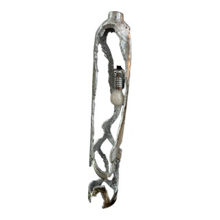 Modern Sculptural metal Pendant Light, Handmade Cast Metal Design For Sale