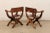 Late 20th Century Late 20th Century Italian Pair Wood & Leather Dante Armchairs For Sale - Image 5 of 10