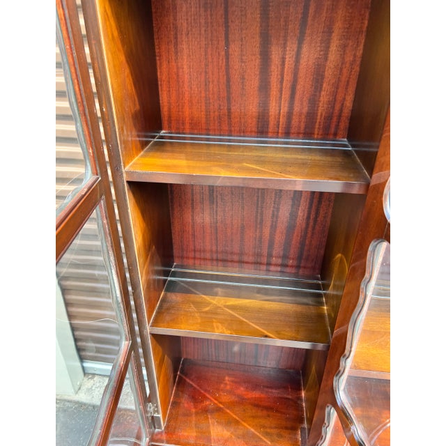 Mid 20th Century Mahogany English Georgian Style Bubble Glass Secretary Bookcase For Sale In Atlanta - Image 6 of 13
