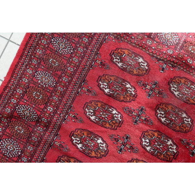 1960s, Handmade Vintage Turkmen Ersari Rug 4.2' X 4.6' For Sale In New York - Image 6 of 16