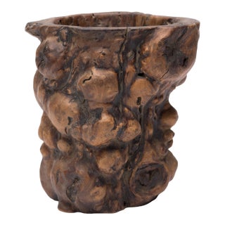 Chinese Gnarled Root Brush Pot, C. 1850 For Sale