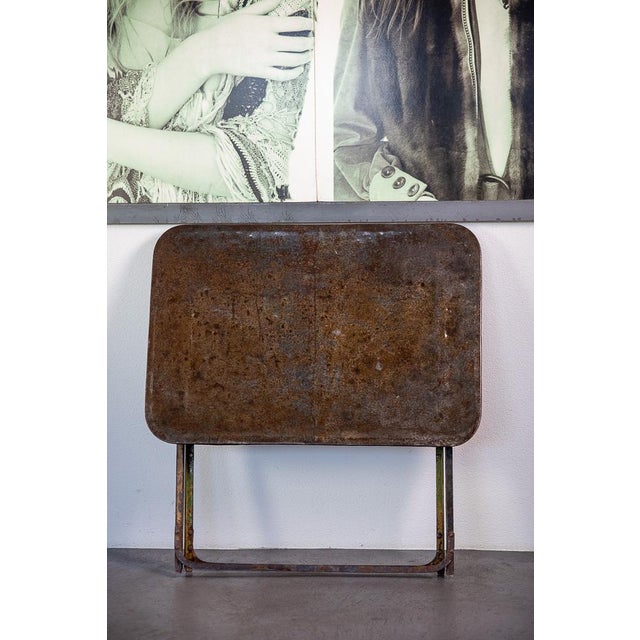 Black Metal Bistro Table, 1930s For Sale - Image 8 of 9