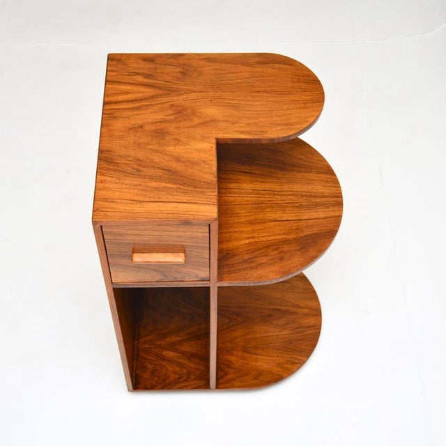 Art Deco Figured Walnut Side Table, 1930s For Sale - Image 10 of 13