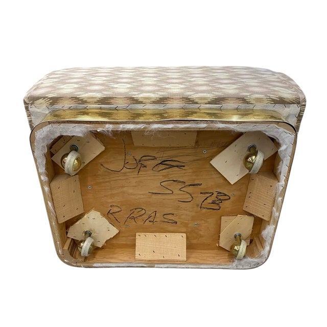 Wood 1980s Boho Soufflé Pouff Ottoman For Sale - Image 7 of 8
