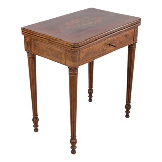 Charles X 1820 maple and mahogany inlaid game table For Sale