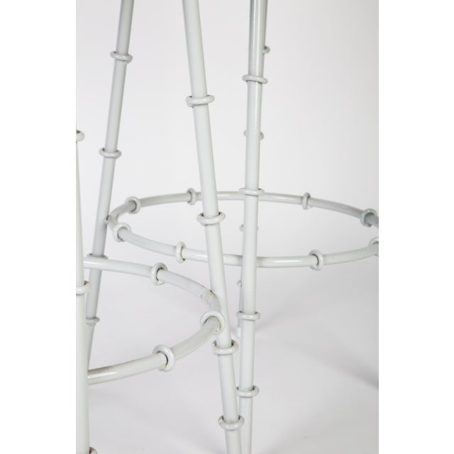 Lilac Faux Bamboo Bar Stools With Powder Coated Frames For Sale - Image 4 of 6