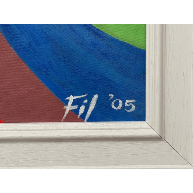 Wood Large Contemporary Abstract Art "Cosmic Rainbow" on Canvas by British Artist, 2005 For Sale - Image 7 of 14