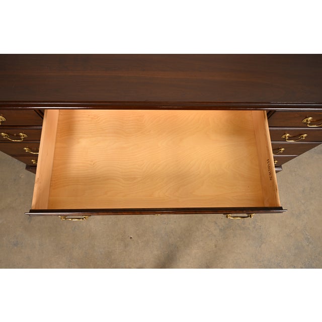 Brown Harden Furniture Georgian Solid Cherry Wood Eleven-Drawer Dresser For Sale - Image 8 of 14