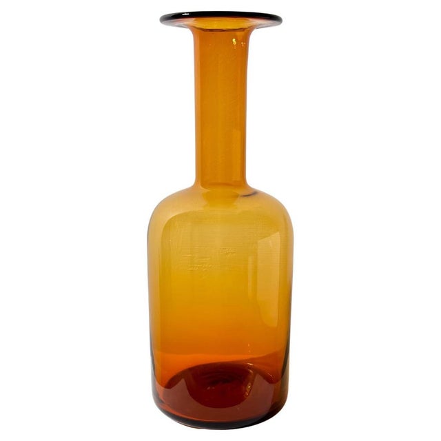 Yellow Mid-Century Modern Bottle Vase by Otto Brauer for Holmegaard, 1960s For Sale - Image 8 of 8