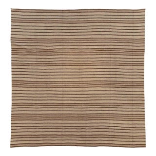 Galerie Shabab Collection Mid-20th Century Handmade Turkish Flatweave Kilim Square Room Size Carpet For Sale