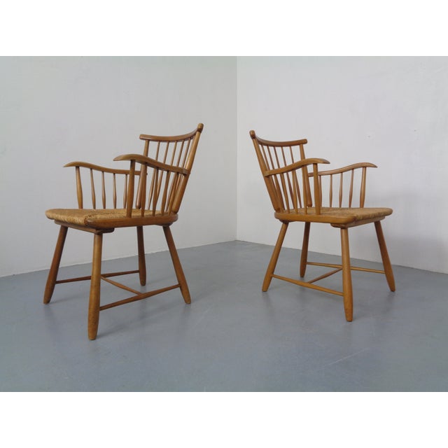 Armchairs and Stool by Arno Lambrecht for WK Möbel, 1950s, Set of 7 For Sale - Image 18 of 18
